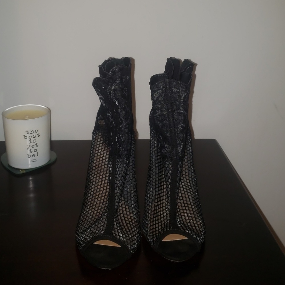 Black lace bootie